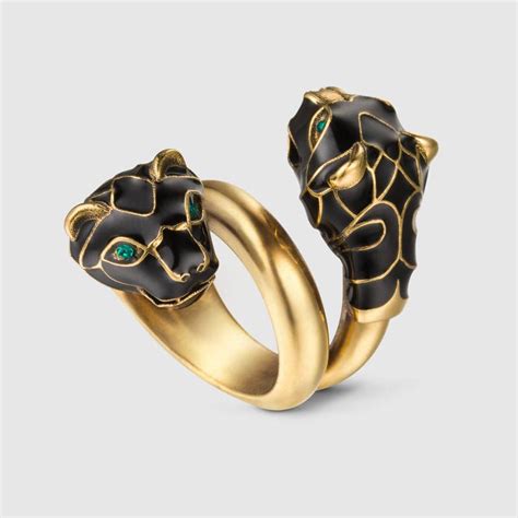 gucci black tiger ring enamel|Gucci Sterling Silver Trademark Black Enamel Ring.